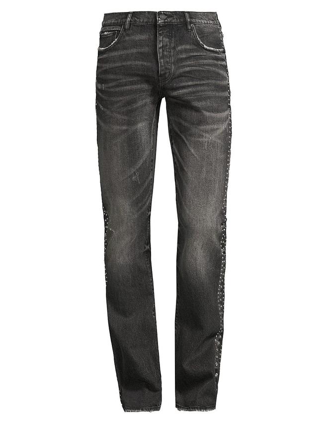 Mens Studded Stretch Flare Jeans Product Image