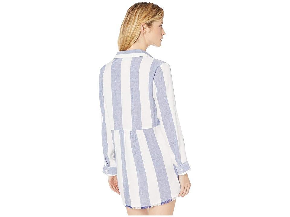 Tommy Bahama Rugby Beach Stripe Boyfriend Shirt Cover-Up Women's Swimwear Product Image