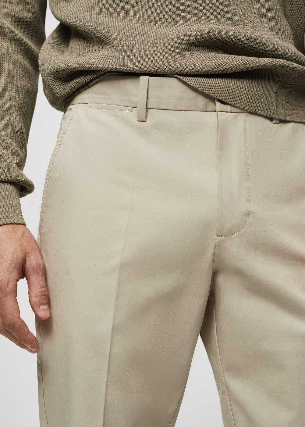 MANGO MAN - Regular-fit cotton pants light/pastel greyMen Product Image