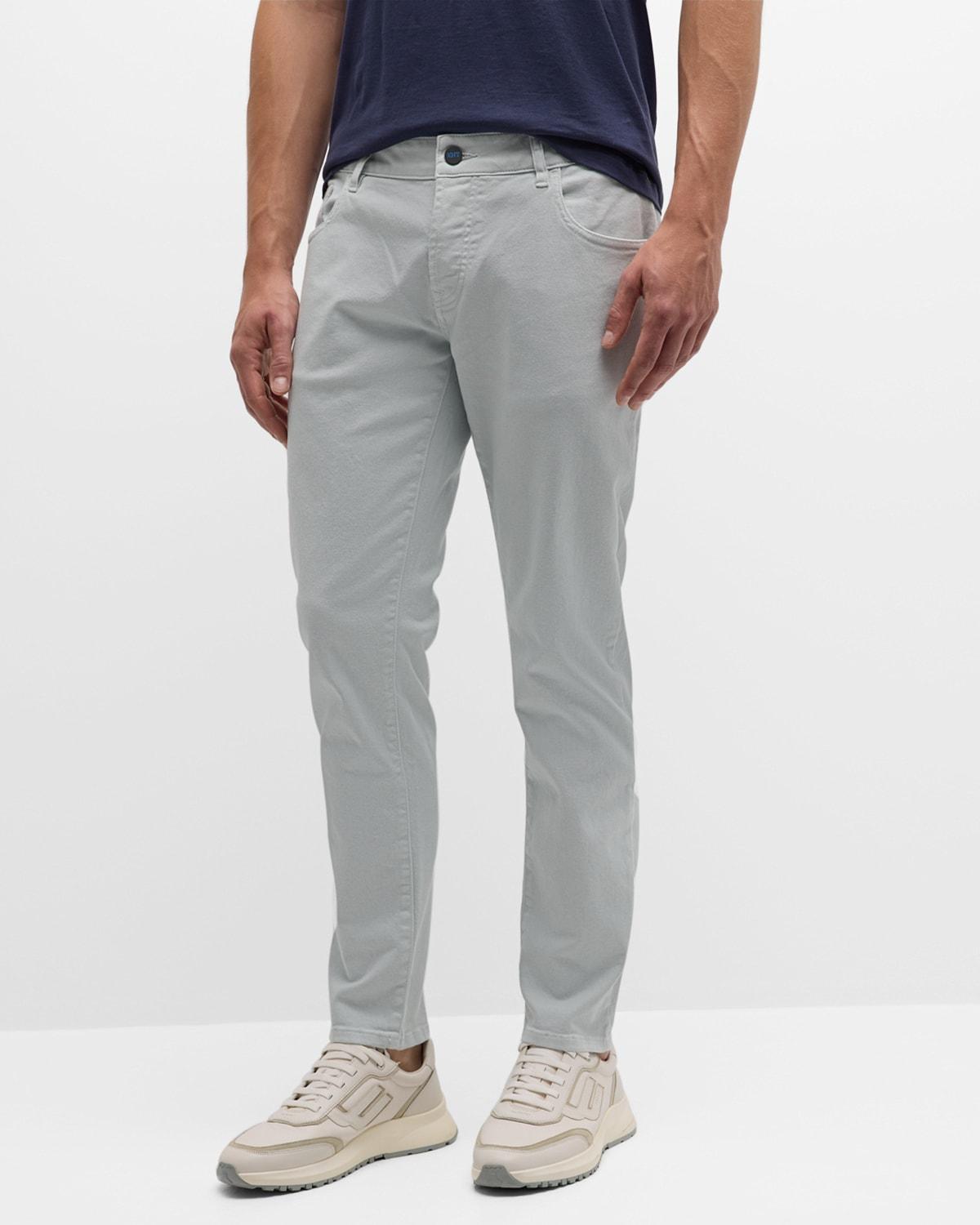 Mens Gray Denim Slim 5-Pocket Pants Product Image