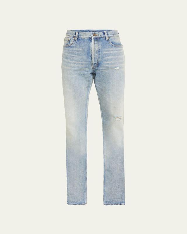 Mens Distressed Relaxed-Fit Jeans Product Image