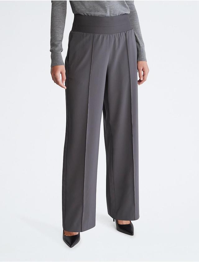 Calvin Klein Womens Modern Commute Wide Leg Pants - Grey - XS Product Image