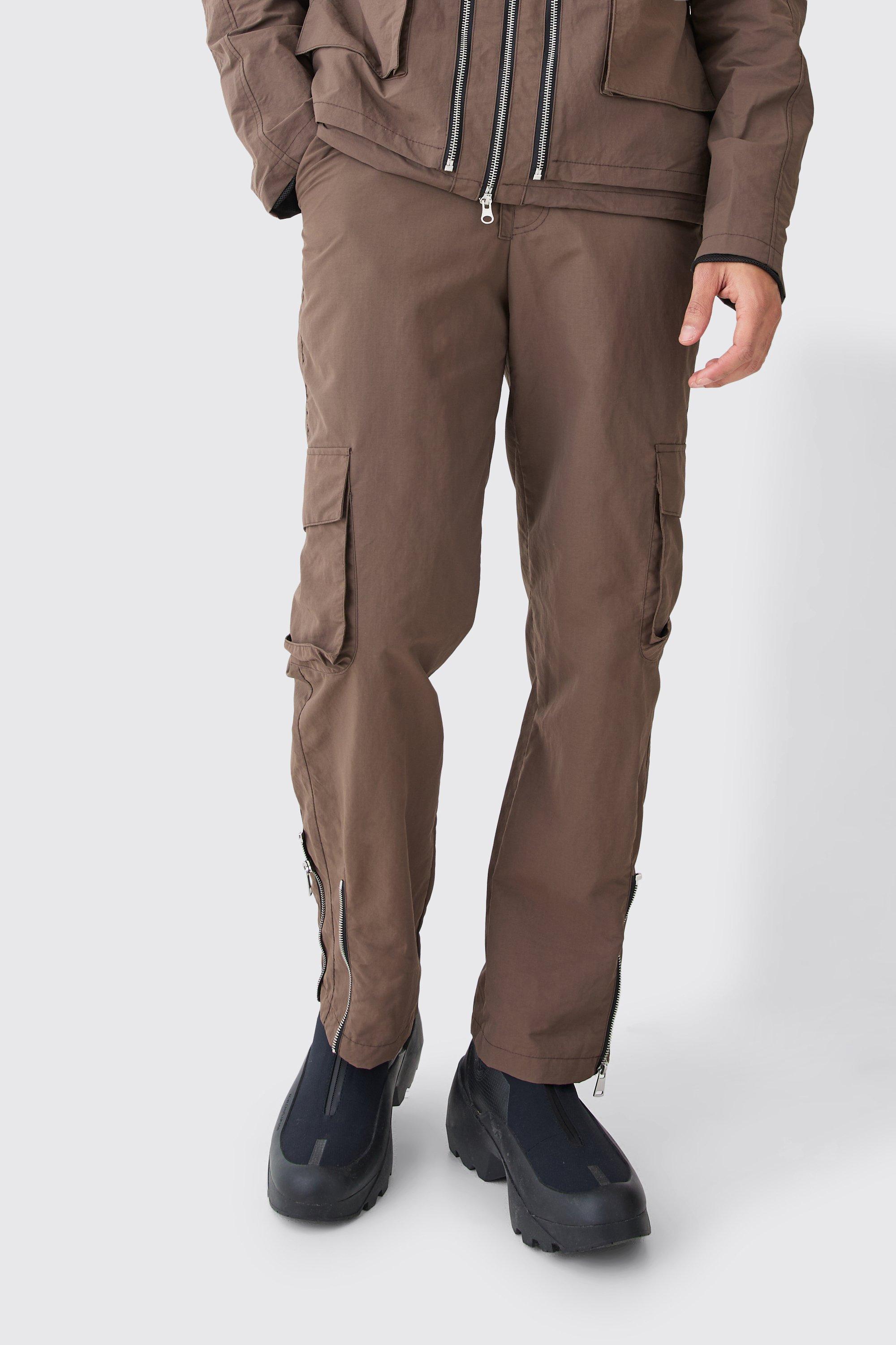 Fixed Waist Washed Nylon Cargo Pants | boohooMAN USA product image