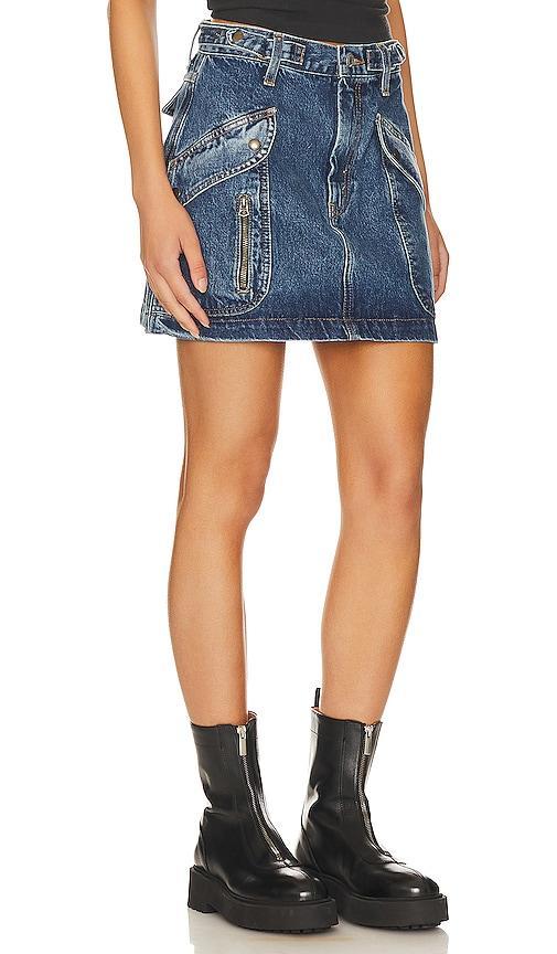 Womens Racer Denim Miniskirt Product Image