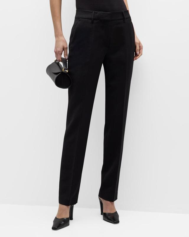 Francisco Mid-Rise Straight-Leg Crepe Pants Product Image