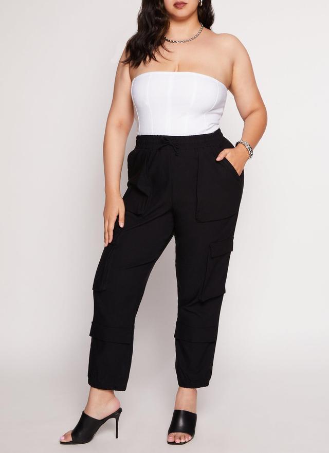 Womens Plus Size Cargo Pocket Joggers Product Image