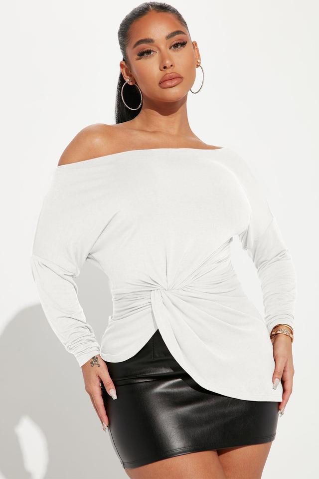 Simply Perfect Long Sleeve Off Shoulder Top - Ivory Product Image