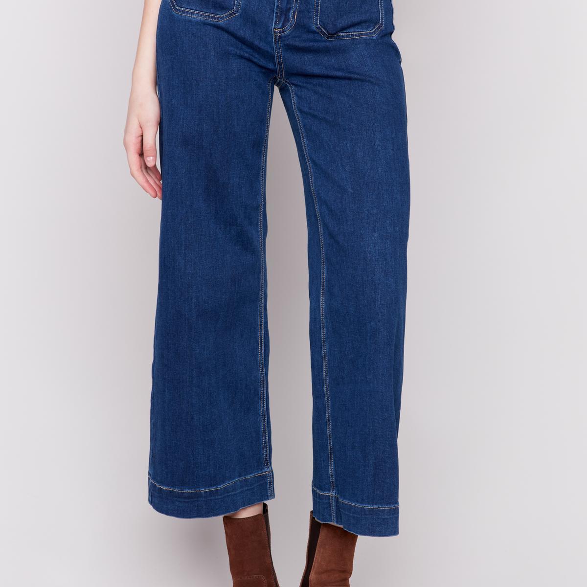 Cropped Flare Leg Front Patch Pocket Pant Product Image