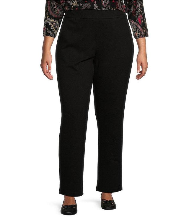 Allison Daley Plus Size Pull-On Straight Leg Ponte Pants Product Image