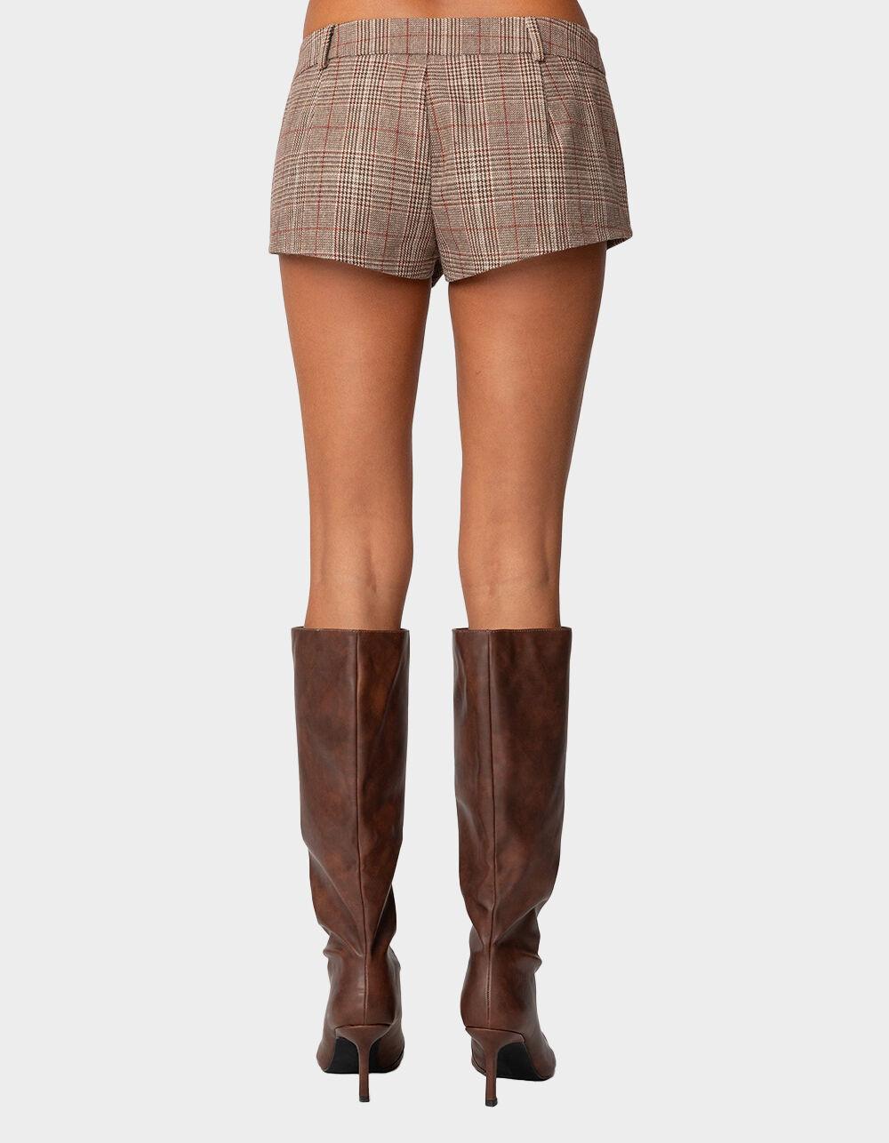 EDIKTED Phoeby Houndstooth Plaid Shorts Product Image