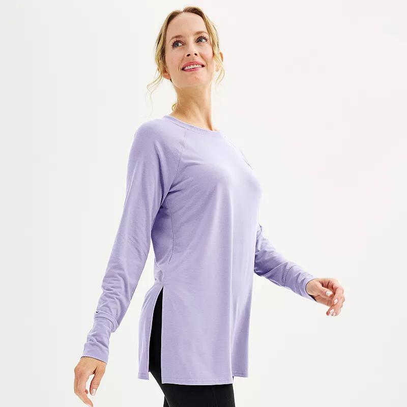 Womens Tek Gear Long Sleeve Tunic Tee Purple Appeal Product Image