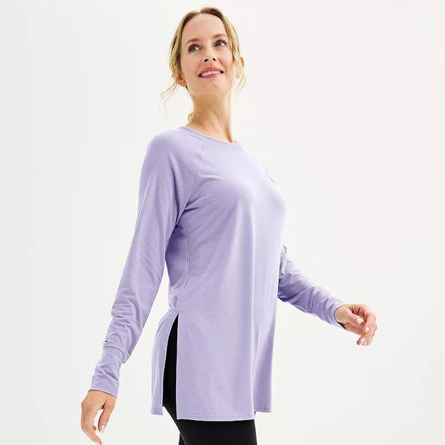 Womens Tek Gear Long Sleeve Tunic Tee Smokey Grey Product Image