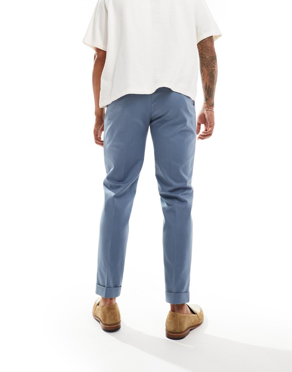 ASOS DESIGN smart premium slim fit chino pants in petrol blue Product Image