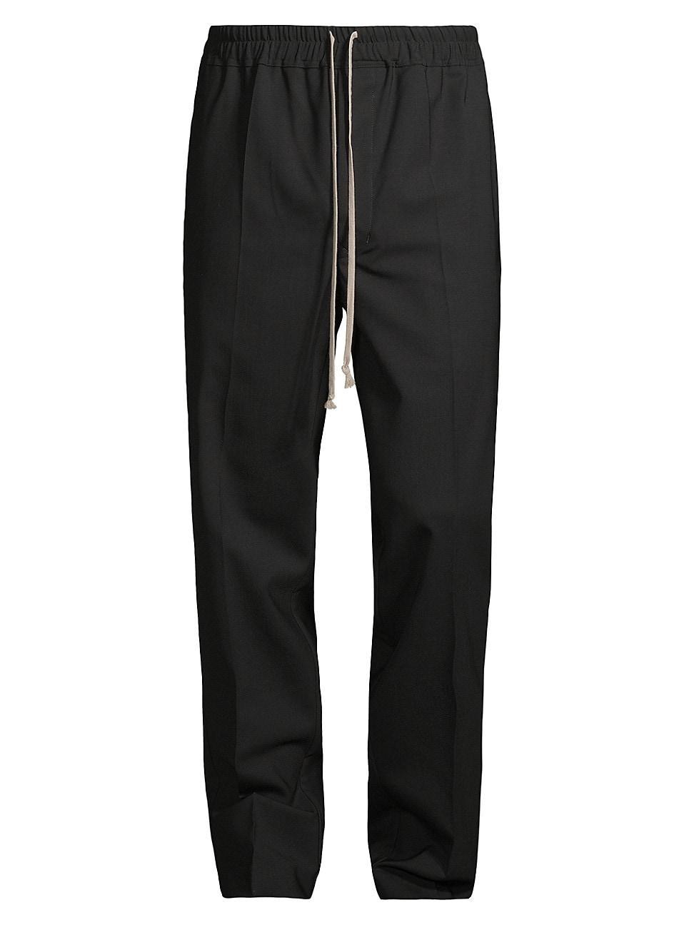 Mens Wool Drawstring Slim Long Pants Product Image