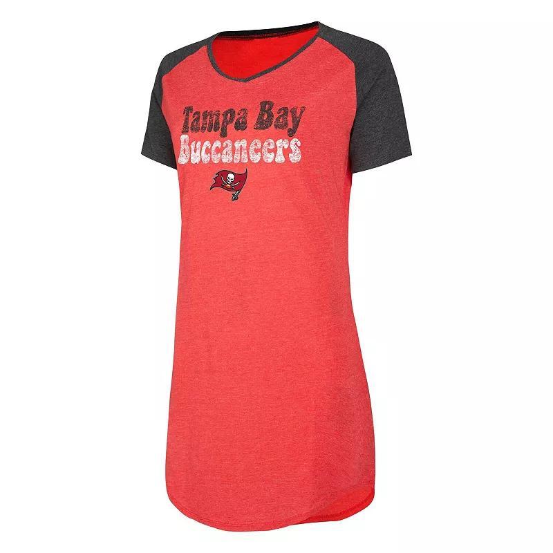 Womens Concepts Sport /Black Tampa Bay Buccaneers Raglan V-Neck Nightshirt Product Image