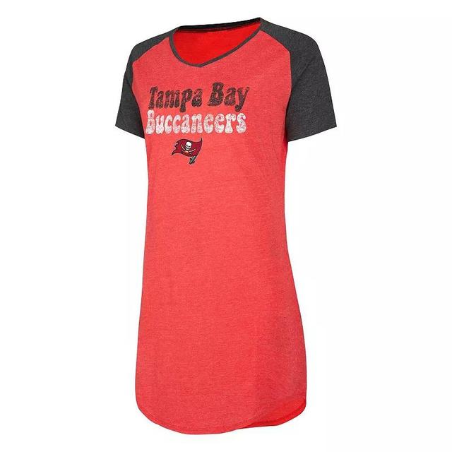 Womens Concepts Sport /Black Tampa Bay Buccaneers Raglan V-Neck Nightshirt Product Image