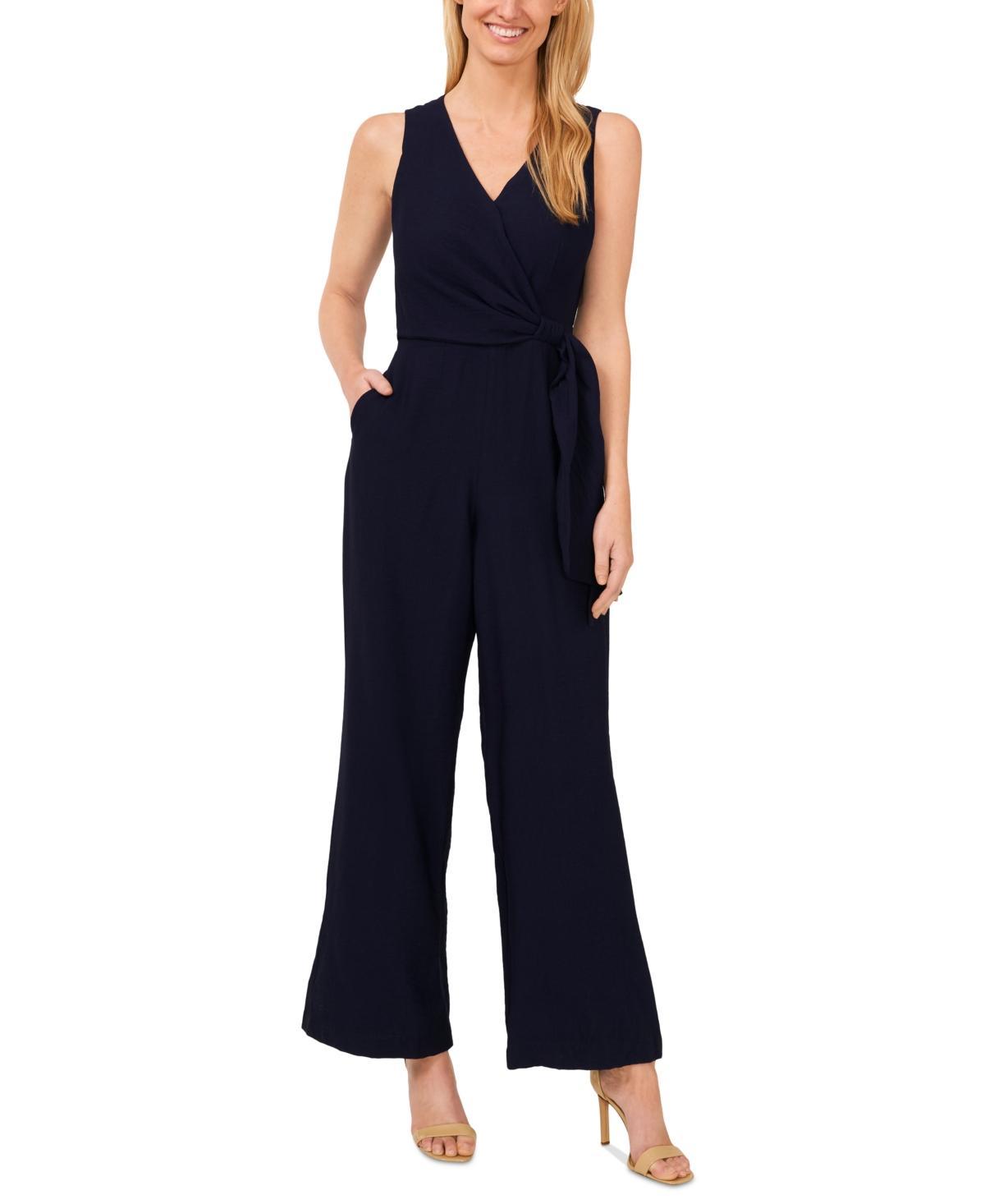 CeCe Womens Surplice V-Neck Side Tie Sleeveless Jumpsuit Product Image