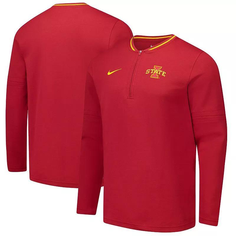 Mens Nike Cardinal Iowa State Cyclones Coaches Quarter-Zip Jacket Product Image