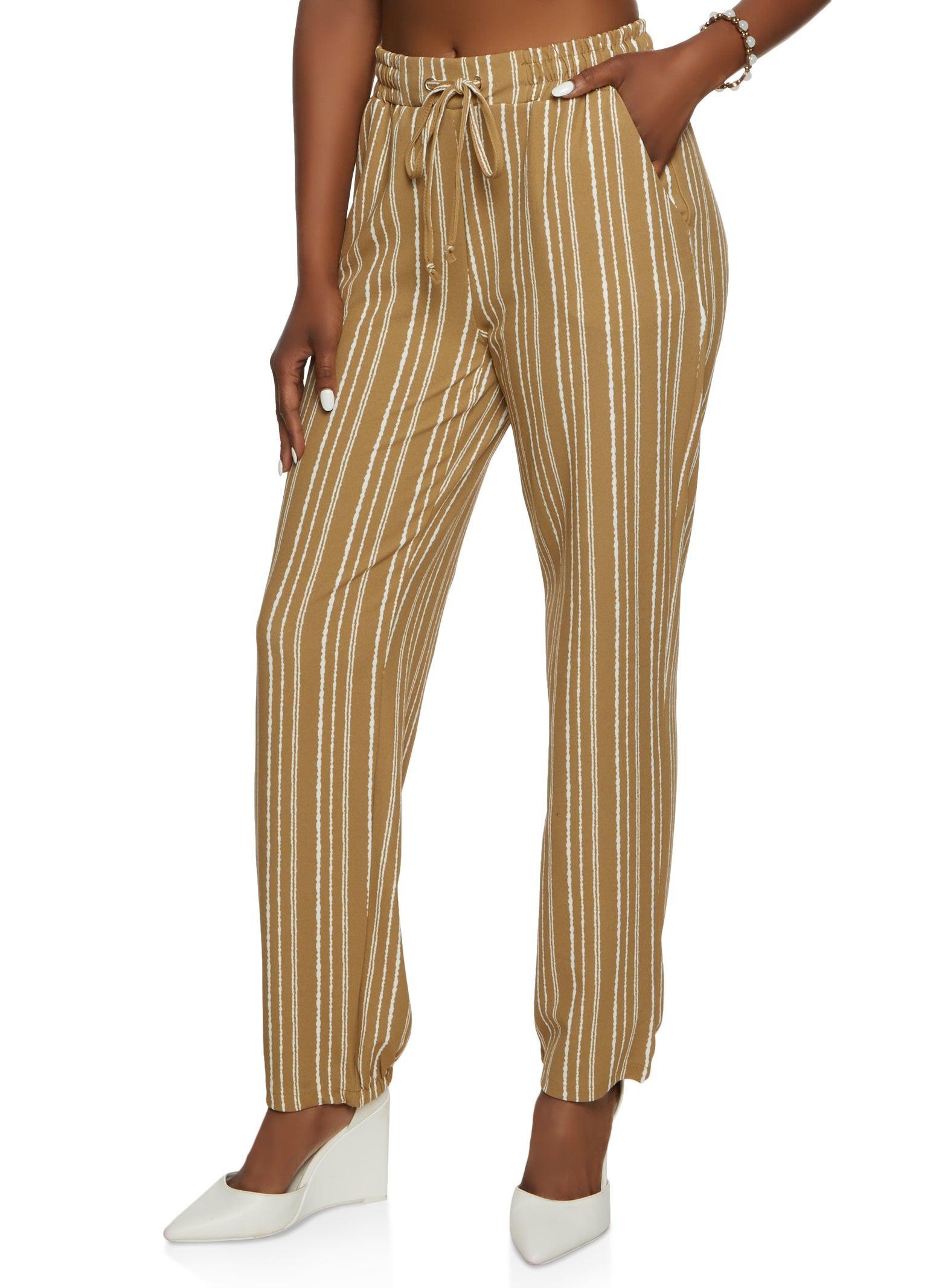 Womens Crepe Knit Stripe Pants Product Image