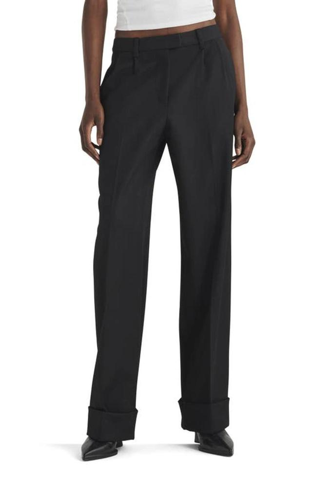 Marianne Virgin Wool Straight Leg Pants In Black Product Image