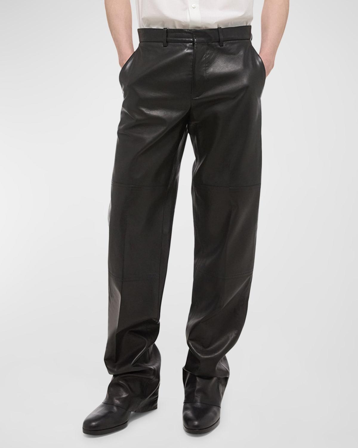 Mens Leather Relaxed-Fit Carpenter Pants Product Image