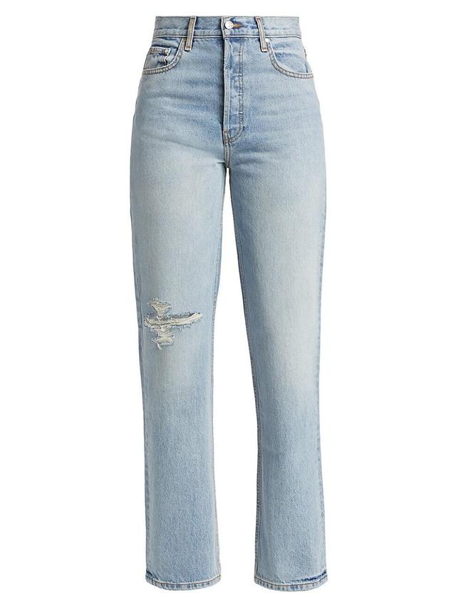 Womens High-Rise Straight-Leg Jeans Product Image