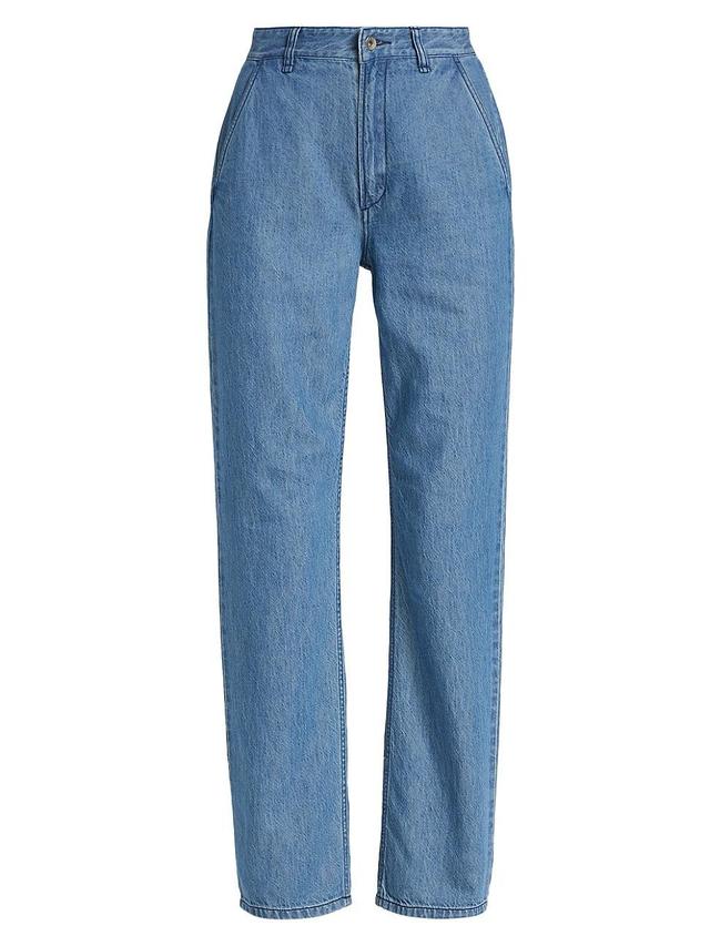 Womens Alex Tailored Straight-Leg Denim Pants Product Image