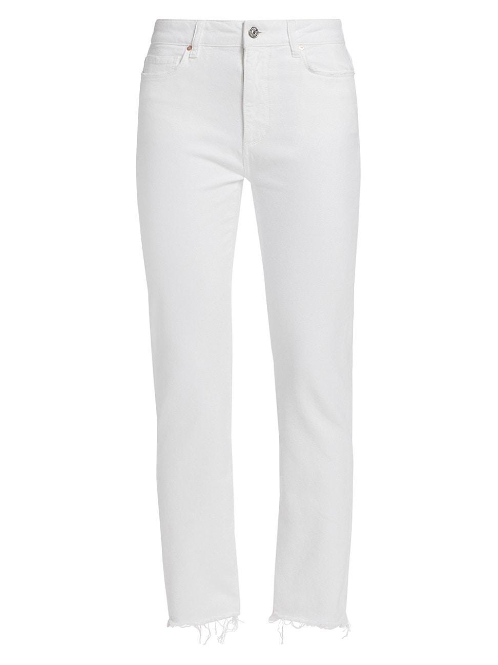 Paige Cindy Noise w/ Grand Hem (White Noise w/ Grand Hem) Women's Jeans Product Image