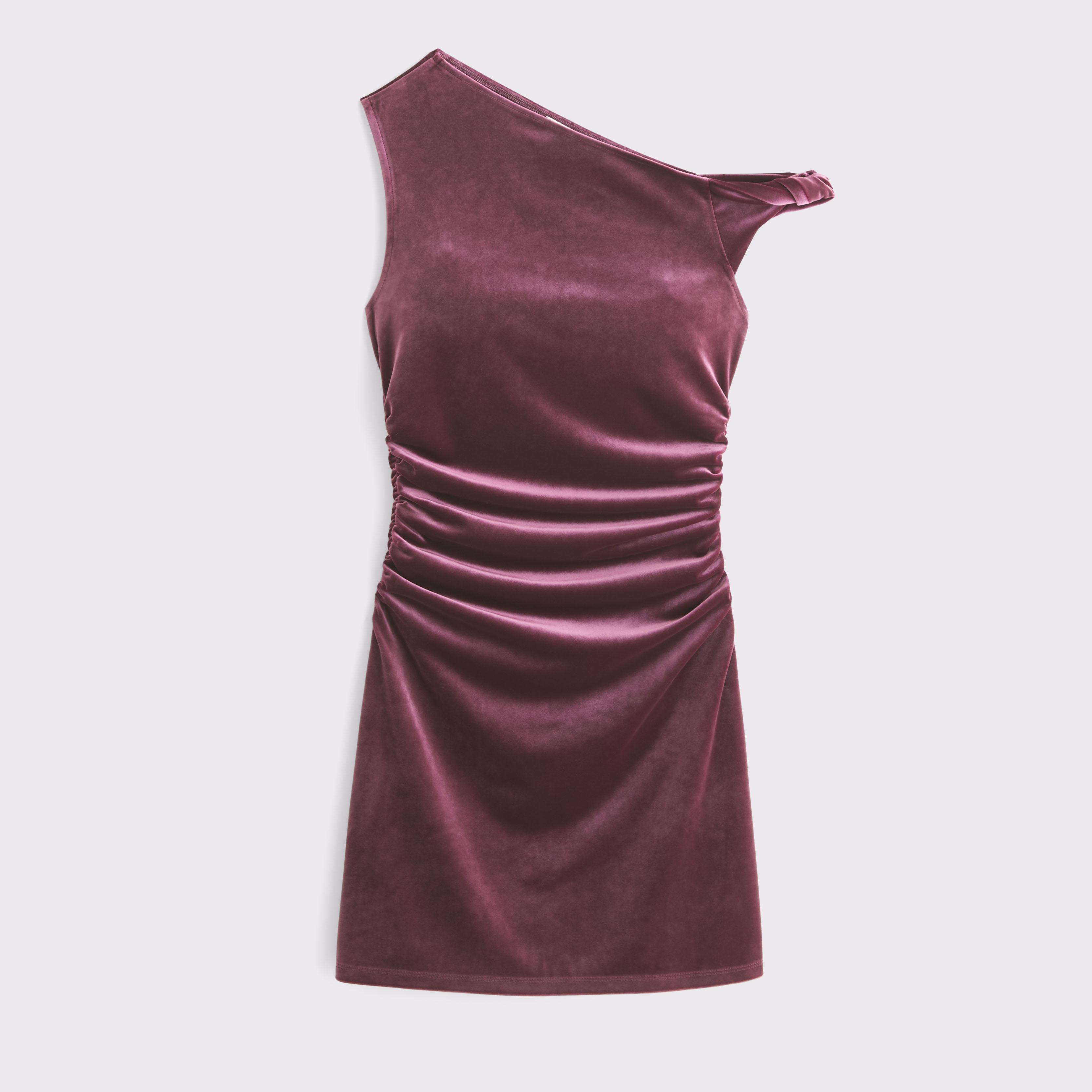 Off-The-Shoulder Velvet Mini Dress Product Image