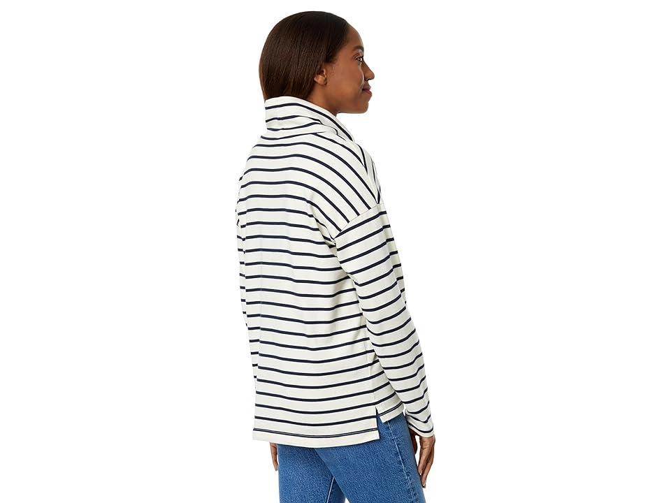 L.L.Bean Heritage Mariner Funnel Neck Pullover Stripe (Sailcloth/Classic Navy) Women's Clothing Product Image