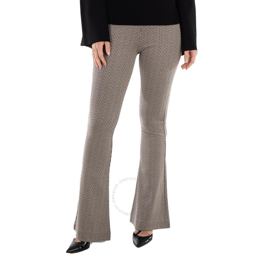 Flared Monogrammed Jacquard Trousers In Multi Product Image