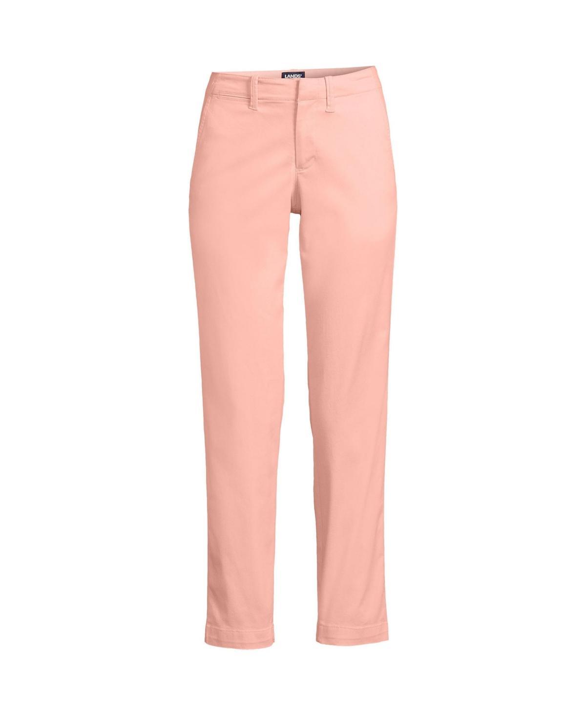 Lands End Womens Mid Rise Classic Straight Leg Chino Ankle Pants Product Image