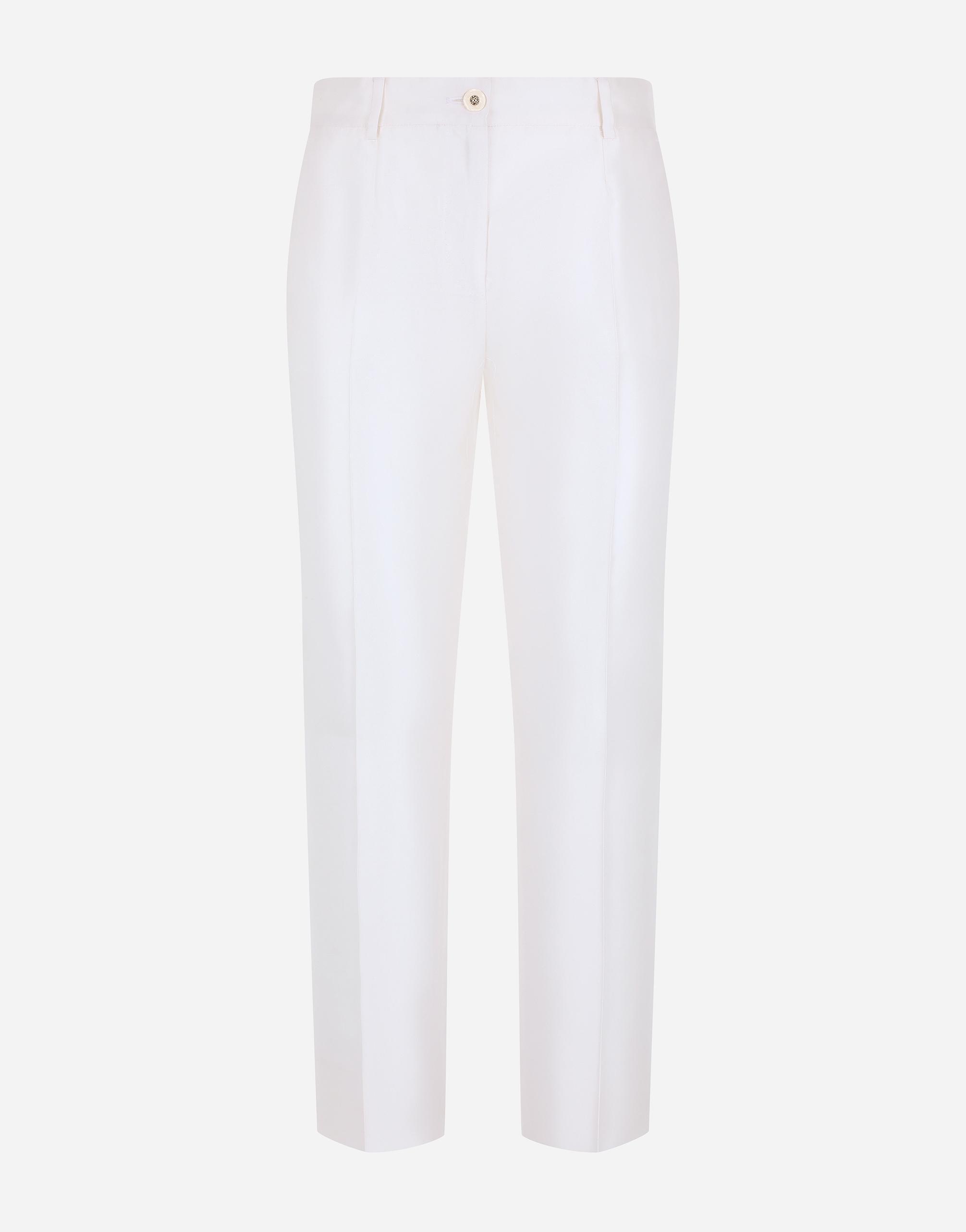 Silk Tailored Trousers In White Product Image