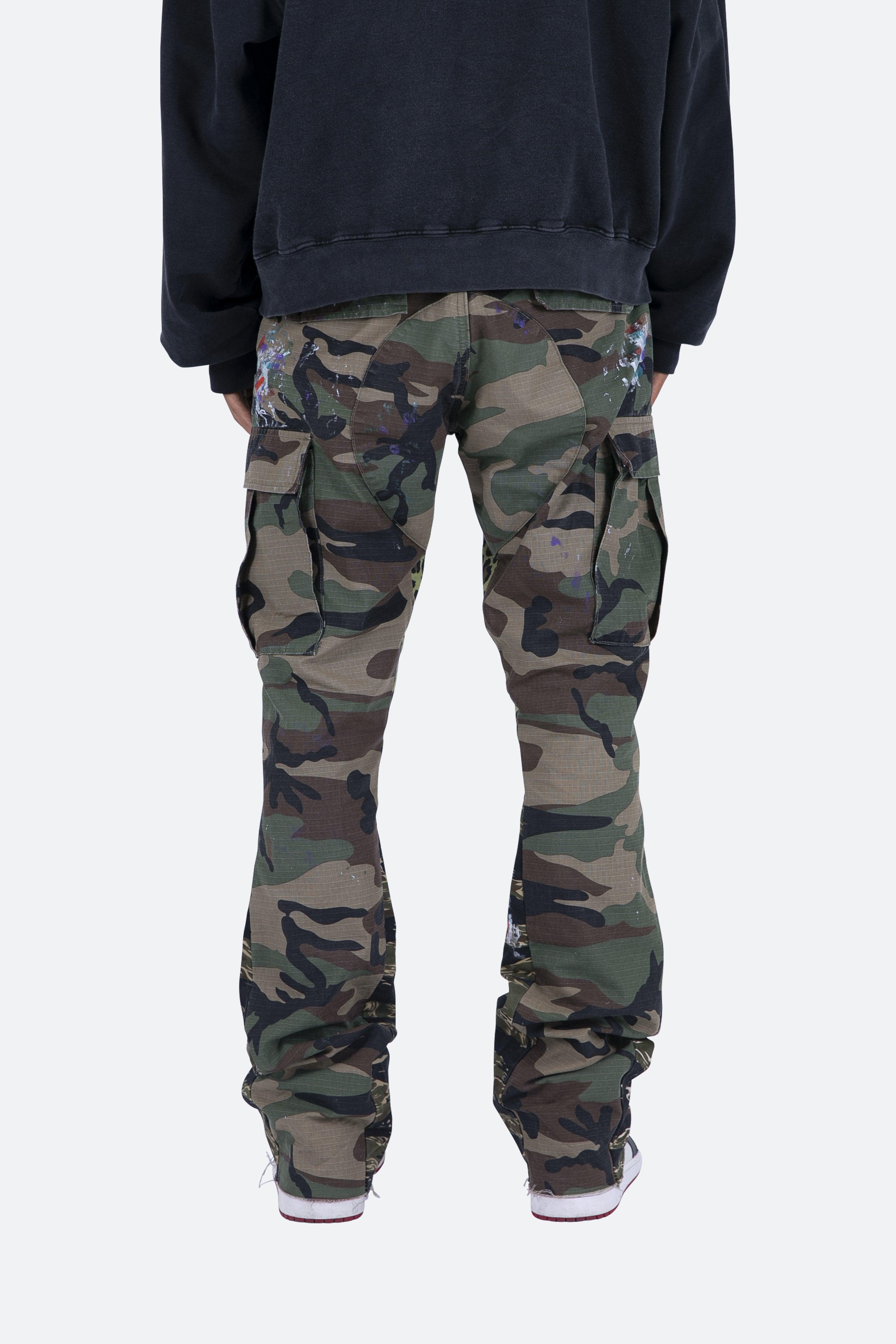 Contrast Bootcut Cargo Pants - Woodland Camo Male Product Image