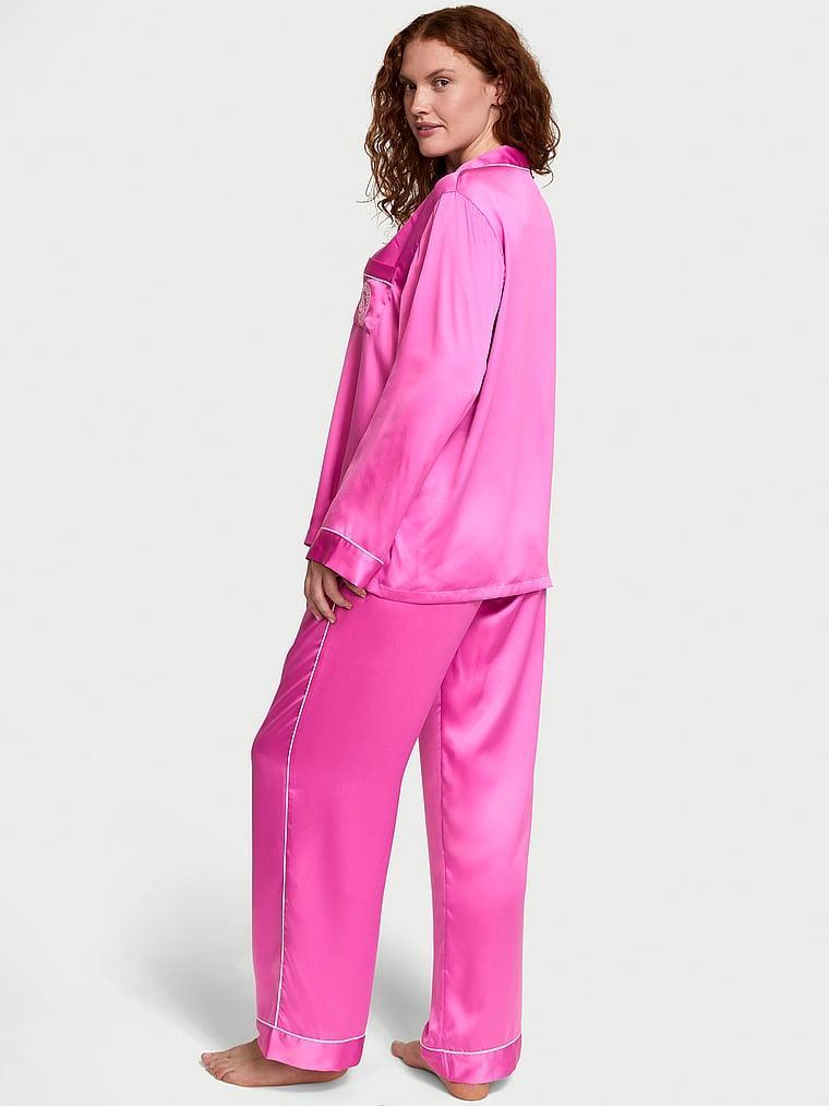 Glazed Satin Long Pajama Set Product Image