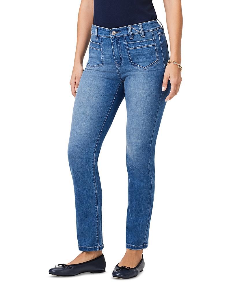 Nic+Zoe High Rise Straight Leg Jeans in Blue Product Image