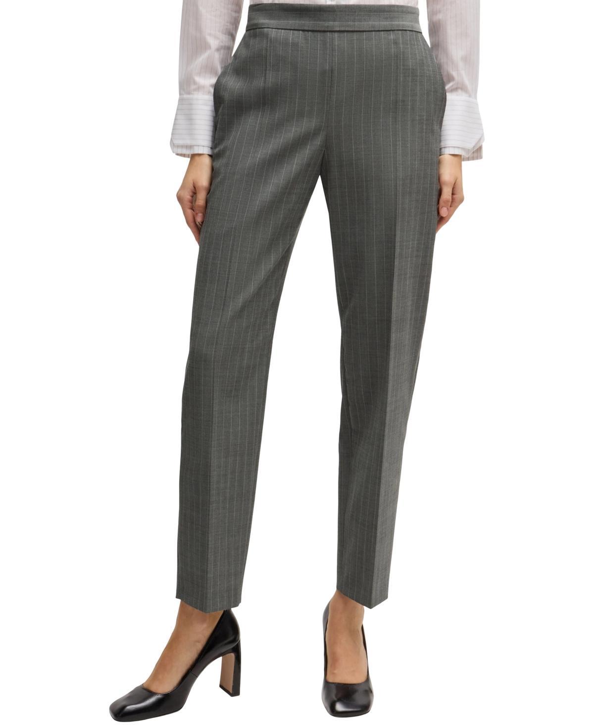 Boss by Hugo Boss Womens Striped Regular-Fit Trousers product image