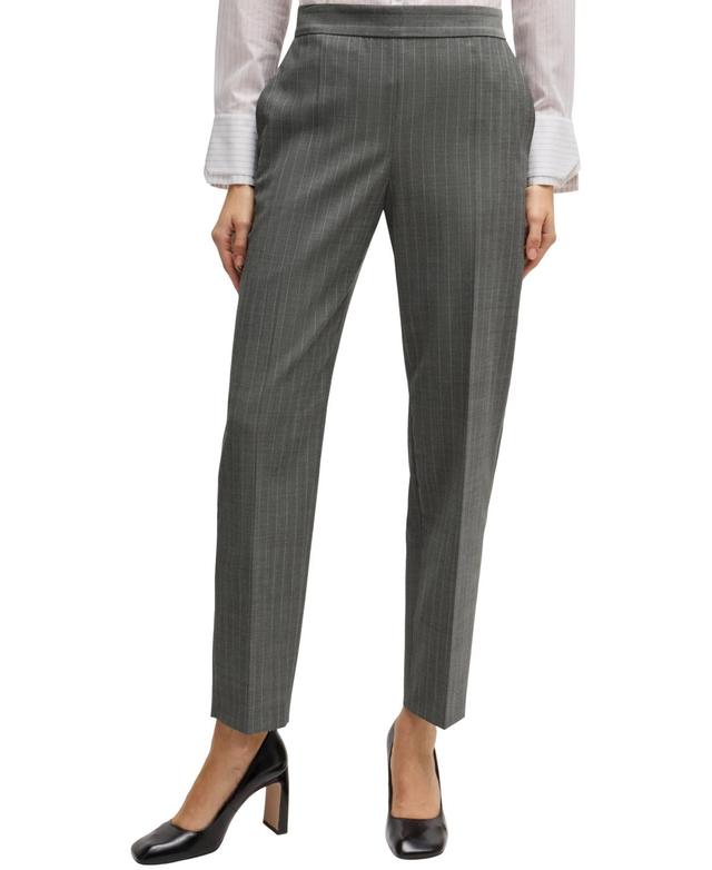 Boss by Hugo Boss Womens Striped Regular-Fit Trousers Product Image