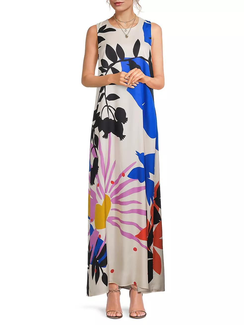 Tatianna Abstract Silk-Blend Maxi Dress Product Image