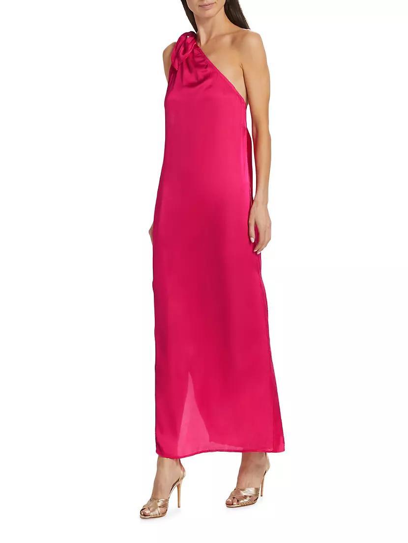 Isabelle Asymmetric Satin Dress Product Image