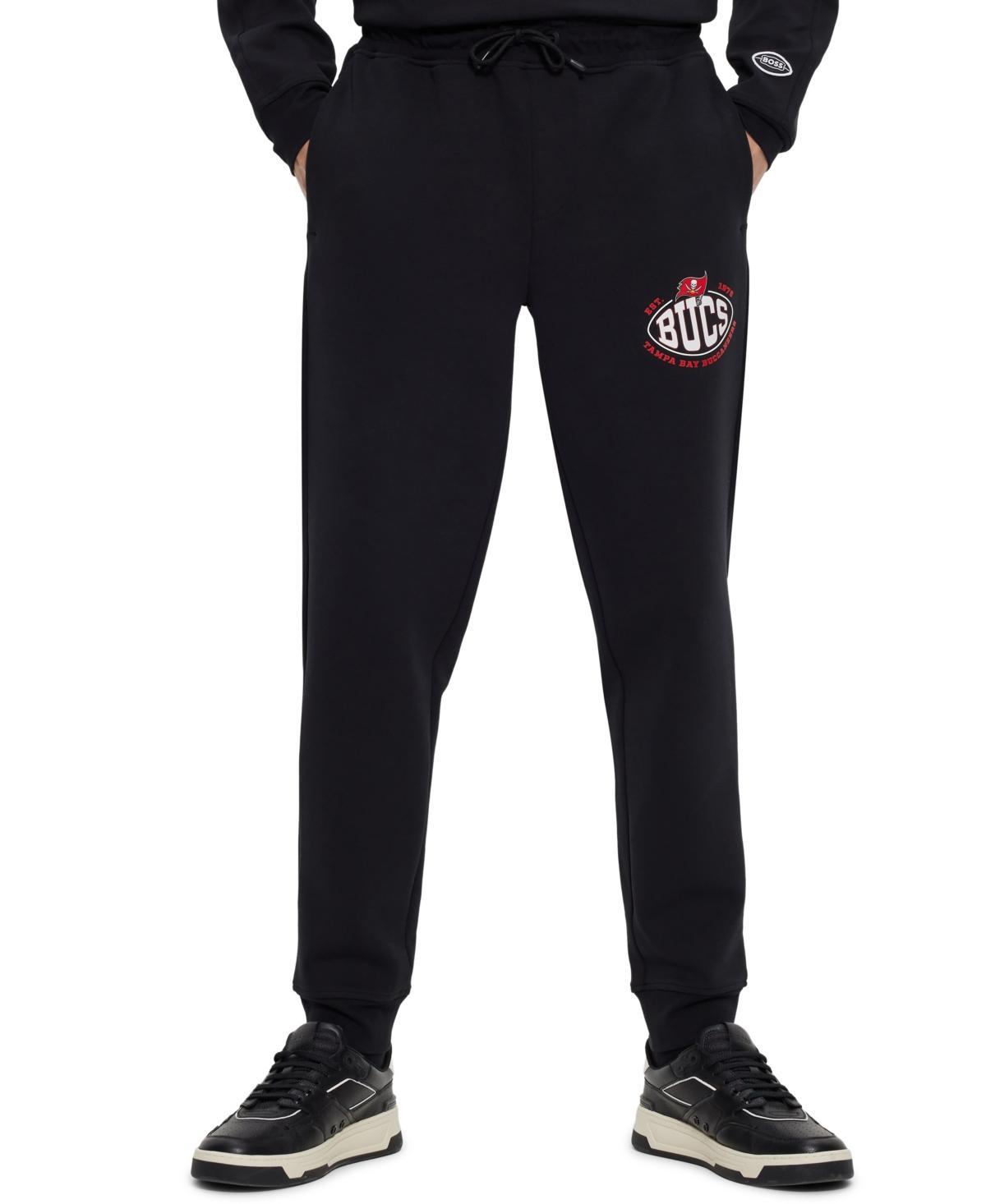 Mens BOSS x NFL Cotton-Blend Tracksuit Bottoms With Collaborative Branding Product Image