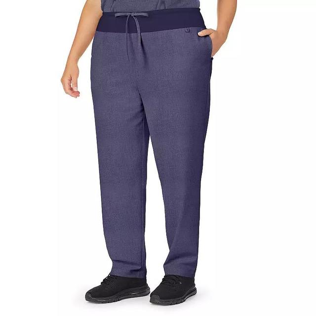 Plus Size Cuddl Duds Scrubs Classic Pants, Womens Navy Grey Product Image