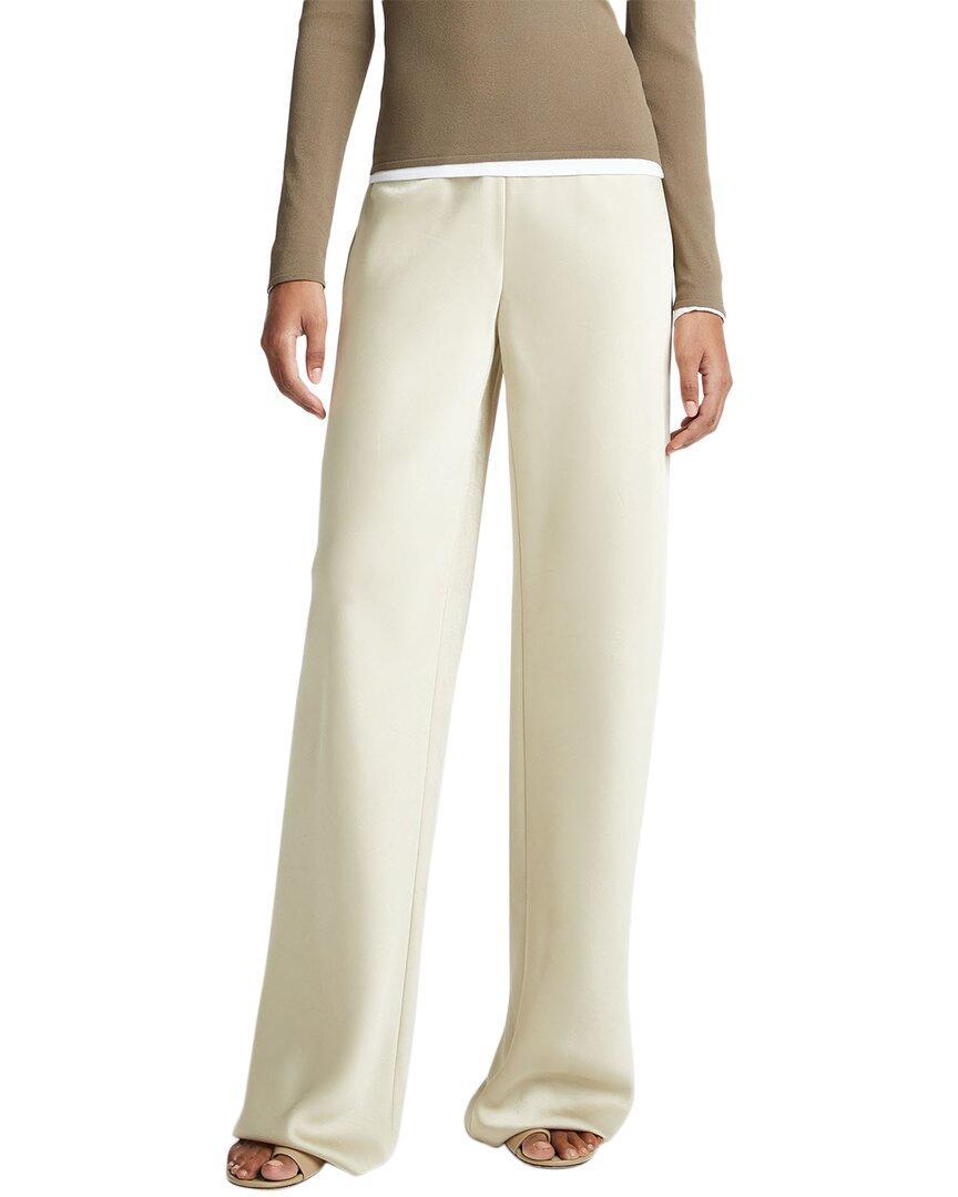 High Waist Satin Bias Pant In Beige Product Image