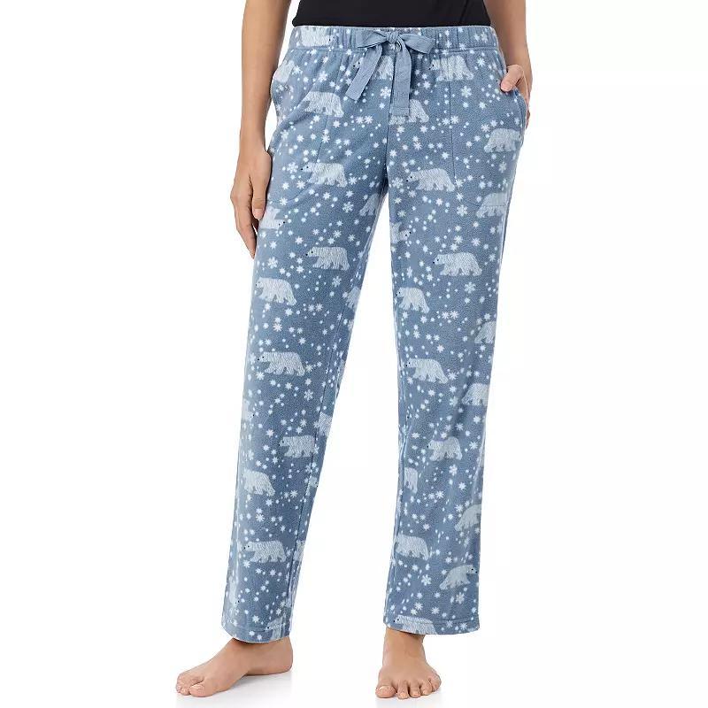 Womens Cuddl Duds Minky Fleece Open Leg Pajama Pants Product Image