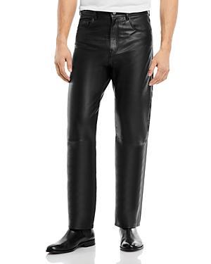 Mens Leather Straight-Leg Pants Product Image