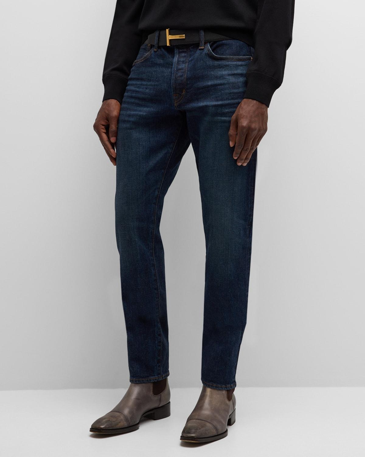 Mens Rinsed Selvedge Slim-Fit Jeans Product Image