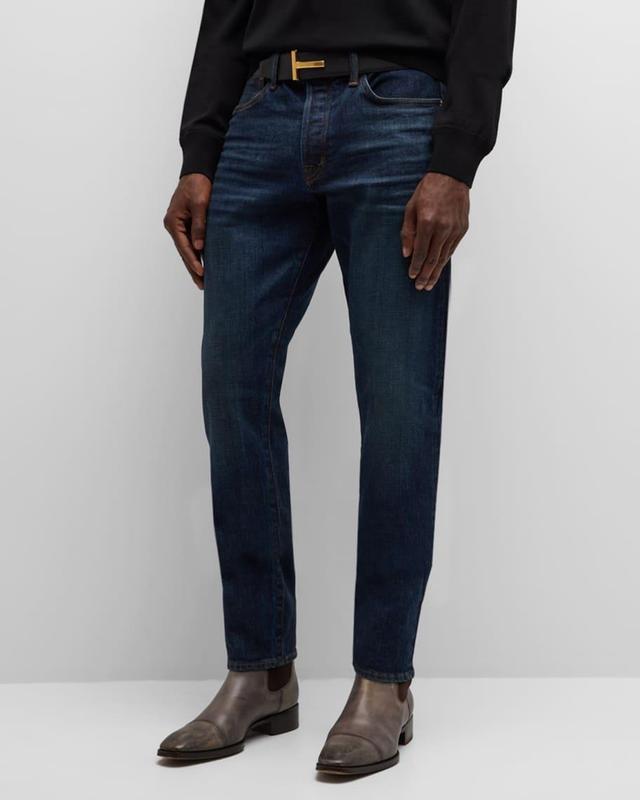 Men's Rinsed Selvedge Slim-Fit Jeans Product Image