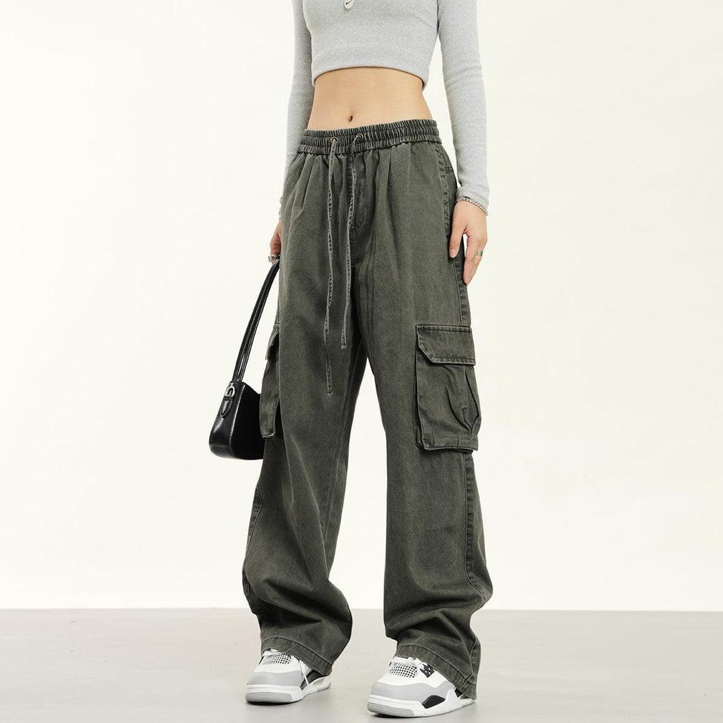 RTK (W) No. 1906 DRAWSTRING WIDE STRAIGHT CARGO PANTS Product Image