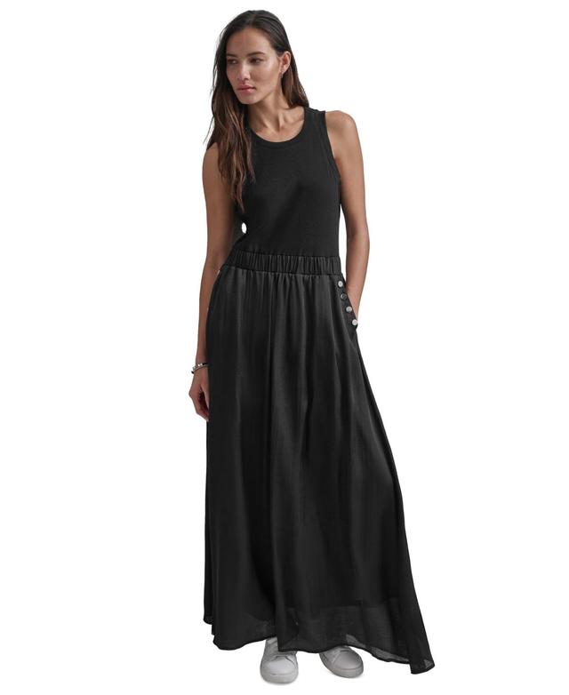 Women's Mixed-Media Sleeveless Maxi Dress Product Image