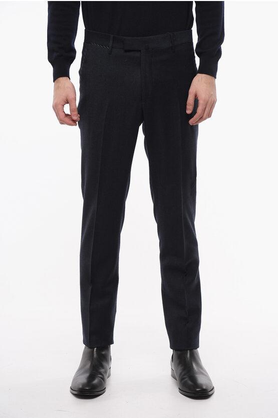 Pin Check Academy Stretch Wool Pants In Black Product Image